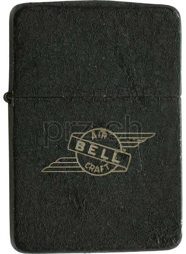 Bell Aircraft – engraved by Zippo, Modell four barrel hinge, flat bottom, Jahr 1942 - 43, Ansicht 1