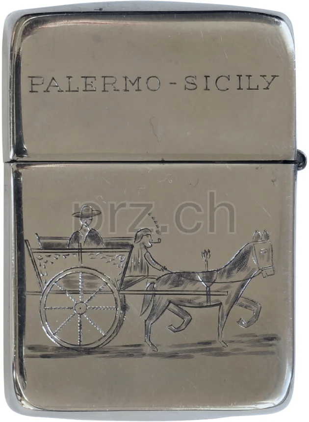 Palermo – Chester F. Bragiel, Modell three barrel hinge, round bottom, Jahr 1943 - 45, Ansicht 1