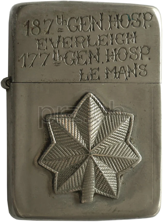 U.S. Army Medical Corps – Lt Col. Philip Baxter, Modell three barrel hinge (fixed during war), flat bottom, Jahr 1942 - 43, Ansicht 1
