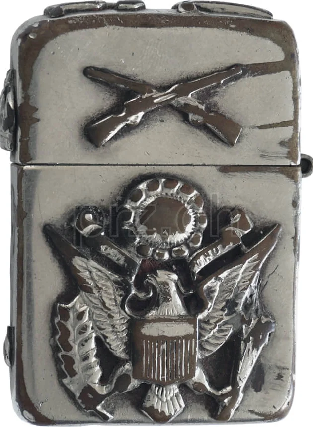 U.S. Airborne Insignia, Modell three barrel hinge (fixed during war), flat bottom, Jahr 1943 - 45, Ansicht 2