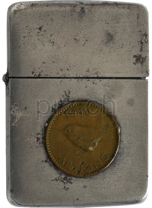 England – British Farthing Coin, Modell four barrel hinge, flat bottom, Jahr 1942 - 43, Ansicht 1