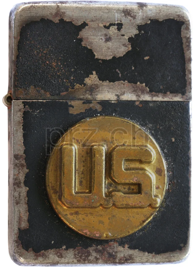 U.S. Army Collar Insignia, Ansicht 1 U.S. Army Collar Insignia, Modell four barrel hinge, flat bottom, Jahr 1942 - 43, Ansicht 1