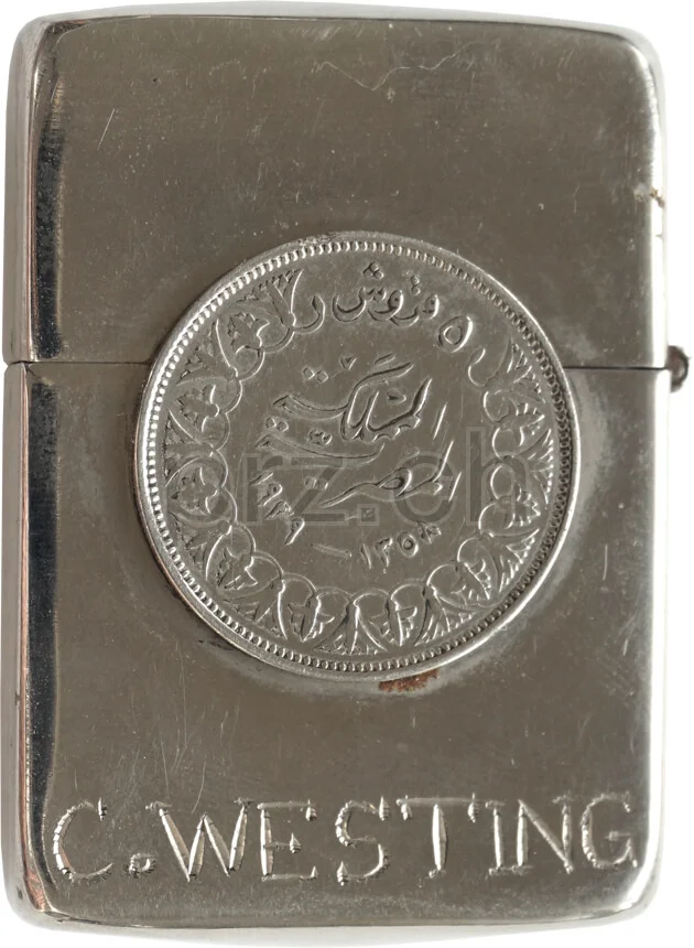 Egypt – C. G. Westing Name, Modell three barrel hinge, round bottom, Jahr 1943 - 45, Ansicht 1