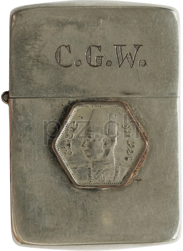 Egypt – C. G. Westing Initials, Modell three barrel hinge, round bottom, Jahr 1943 - 45, Ansicht 1