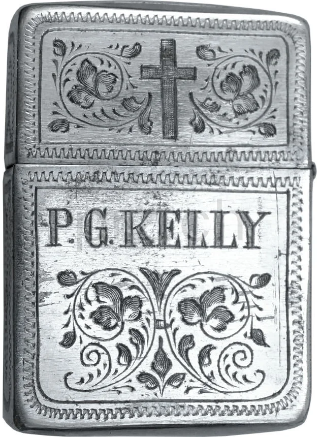 U.S. Army Chaplain Corps – P. G. Kelly, Modell three barrel hinge, round bottom, Jahr 1943 - 45, Ansicht 1