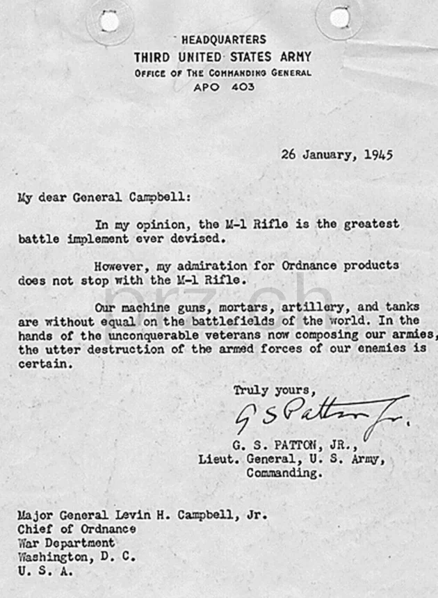 U.S. Army Ordnance Corps – General Campbell, Ansicht 6 U.S. Army Ordnance Corps – General Campbell, Modell four barrel hinge, flat bottom, Jahr 1942 - 43, Ansicht 6