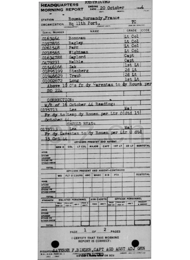 U.S. 11th Port, Transportation Corps – Bruce W. Stenberg, Modell three barrel hinge, round bottom, Jahr 1943 - 45, Ansicht 13
