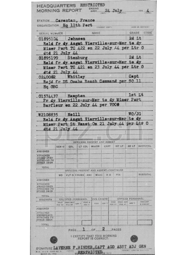 U.S. 11th Port, Transportation Corps – Bruce W. Stenberg, Modell three barrel hinge, round bottom, Jahr 1943 - 45, Ansicht 11