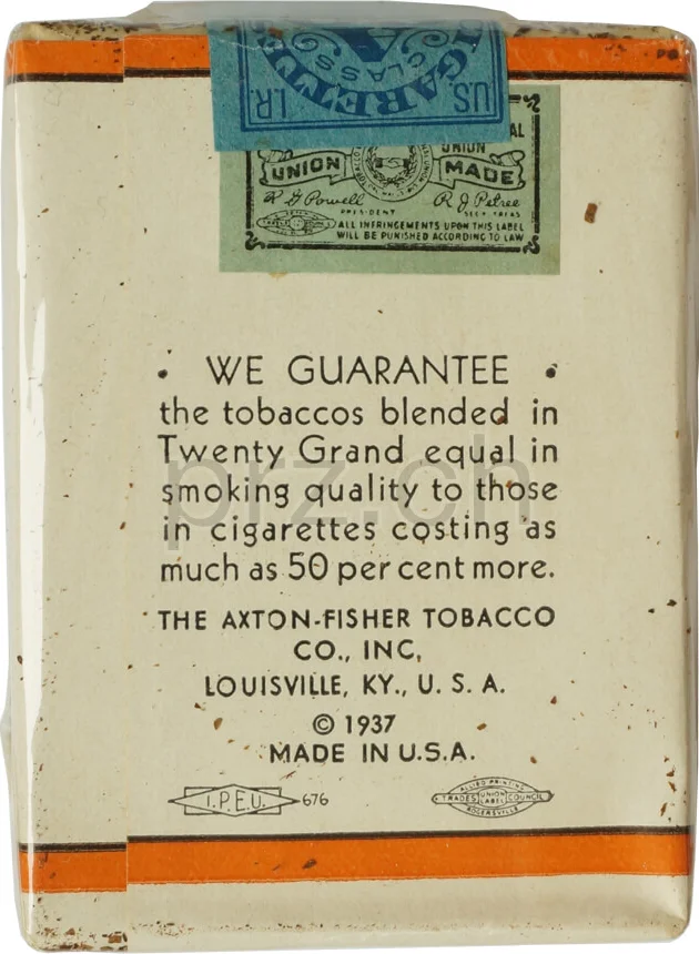 Twenty Grand – 1943 Series 113, Modell Private, Jahr 1943, Rückseite