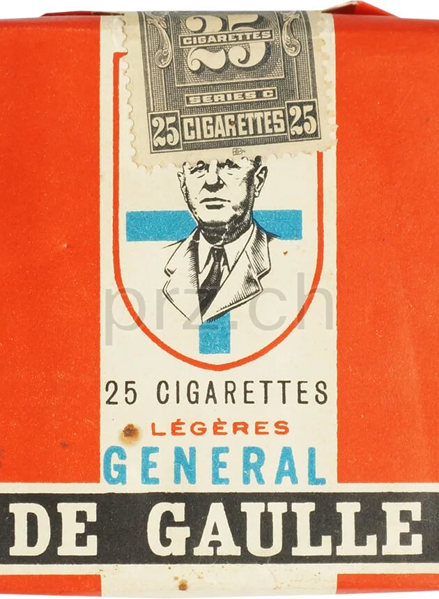 Cigarettes Troupe – GENERAL DE GAULLE, Ansicht 2 Cigarettes Troupe – GENERAL DE GAULLE, Modell Armée, Jahr 1945, Ansicht 2