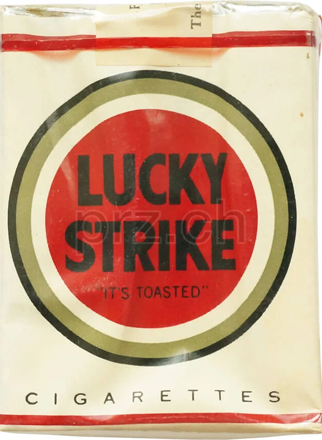 Lucky Strike – WWII Red Cross, Vorderseite Lucky Strike – WWII Red Cross, Modell Red Cross, Jahr 1944 - 46, Vorderseite