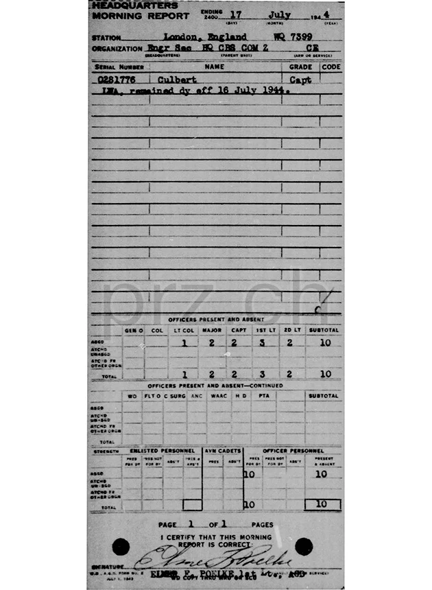 London – Captain O. L. Culbert, Ansicht 3 London – Captain O. L. Culbert, Modell four barrel hinge, flat bottom, Jahr 1942 - 43, Ansicht 3