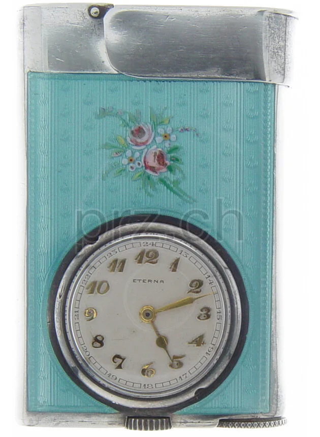 Eterna – Switzerland Enamel Flower, Modell Large, sterling silver, Jahr 1930, Ansicht 1