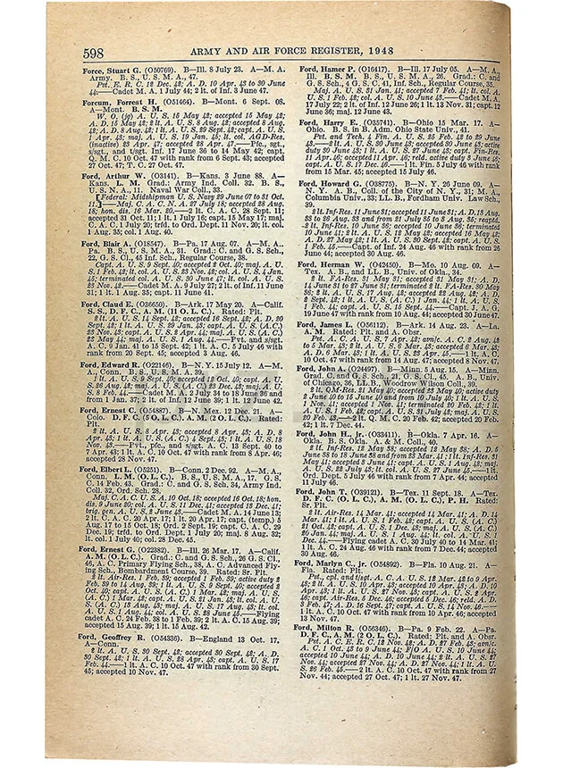 U.S. 15th Army Air Forces – Edward R. Ford, Modell three barrel hinge, round bottom, Jahr 1943 - 45, Ansicht 9