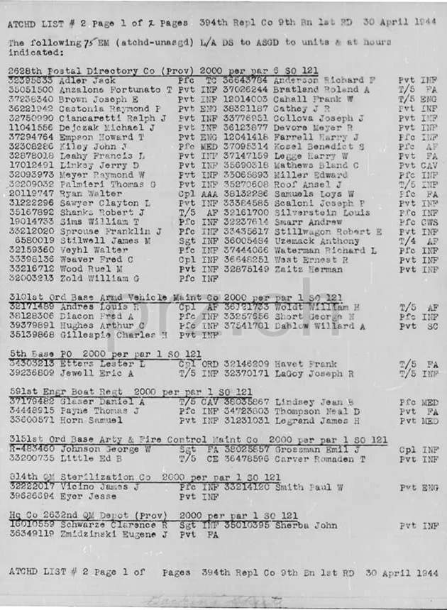 U.S. 2628th Postal Directory Company – APO 512, Modell five barrel hinge (fixed after war), round bottom, Jahr 1943 - 45, Ansicht 7