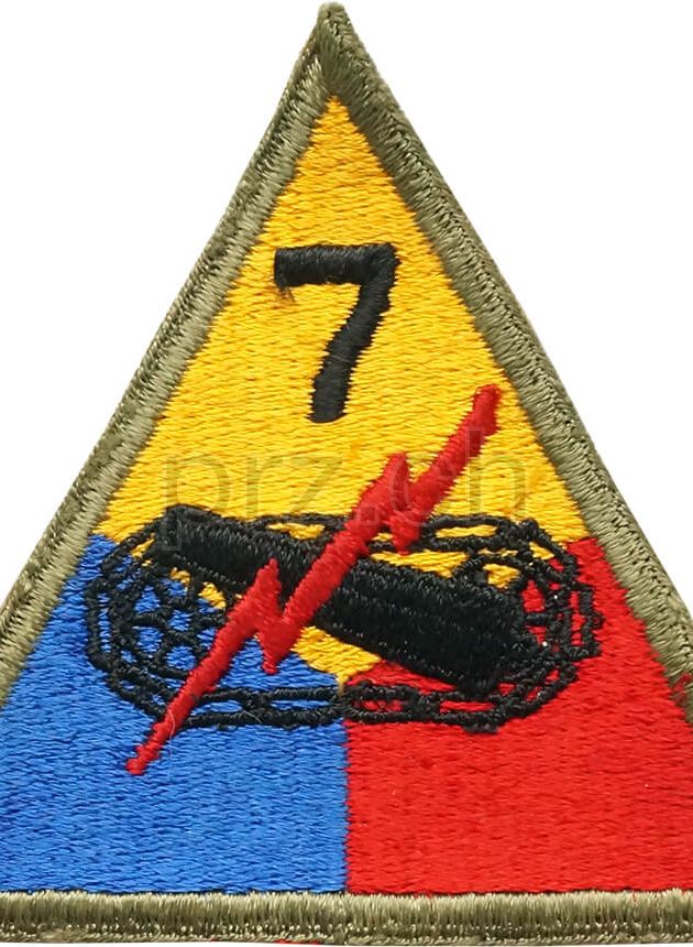Vorderseite von U.S. 7th Armored Division – Herbert A. Wisbey, Jr., Modell three barrel hinge, round bottom, Jahr 1943 - 45, Bild 5