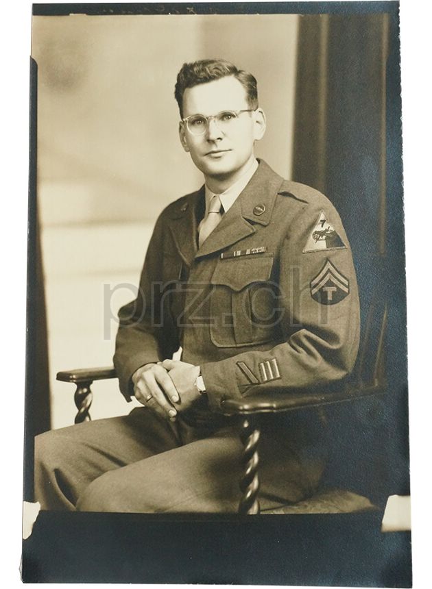 Vorderseite von U.S. 7th Armored Division – Herbert A. Wisbey, Jr., Modell three barrel hinge, round bottom, Jahr 1943 - 45, Bild 3