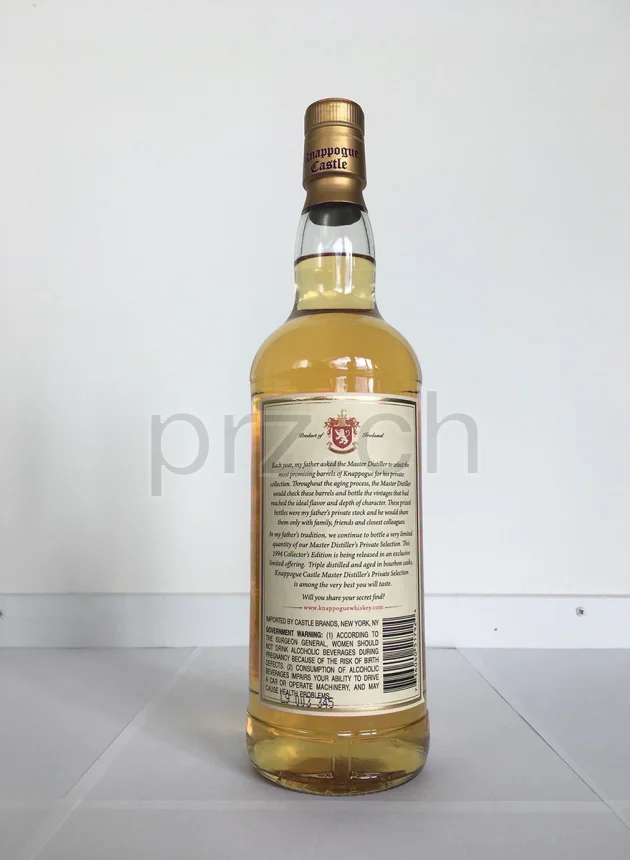 Knappogue Castle 1994 Master Distiller's Private Selection, 15 Jahre, abgefüllt 2009, Ansicht 3