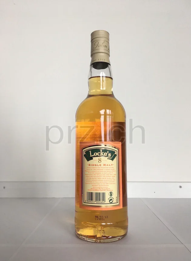 Locke's 8 Single Malt, 8 Jahre, abgefüllt 2007, Ansicht 2