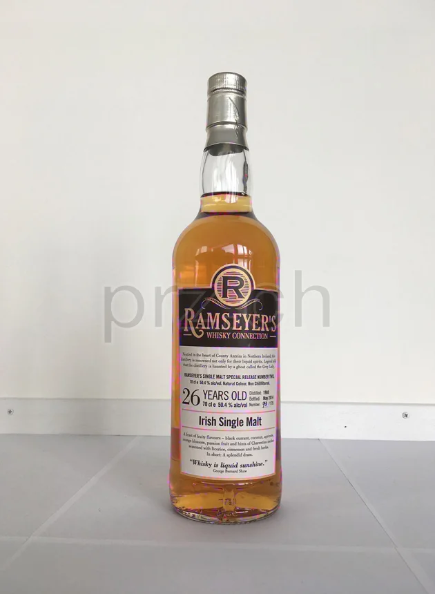 Ramseyer's Irish Single Malt, 26 Jahre, abgefüllt 2014, Ansicht 1