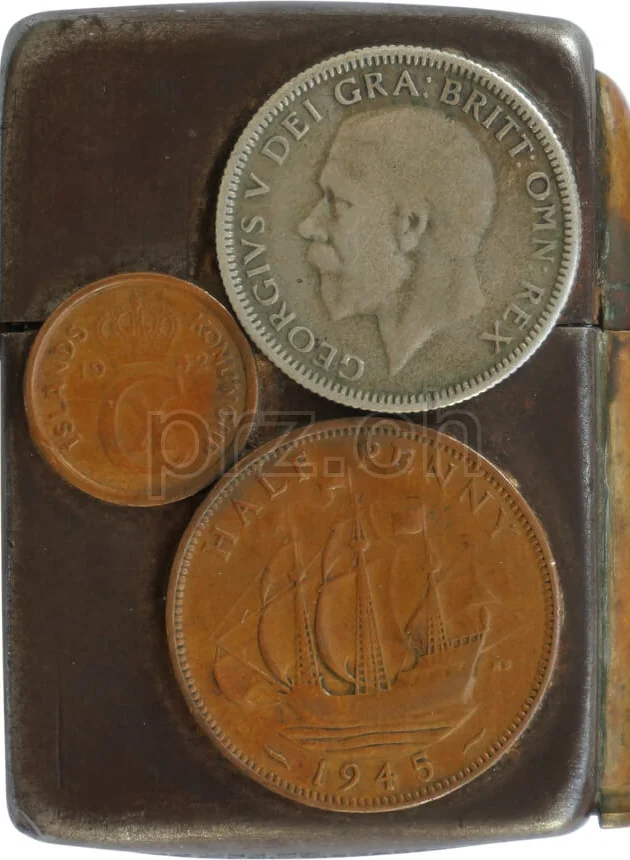 Island – England, Modell three barrel hinge, round bottom, Jahr 1943 - 45, Ansicht 2