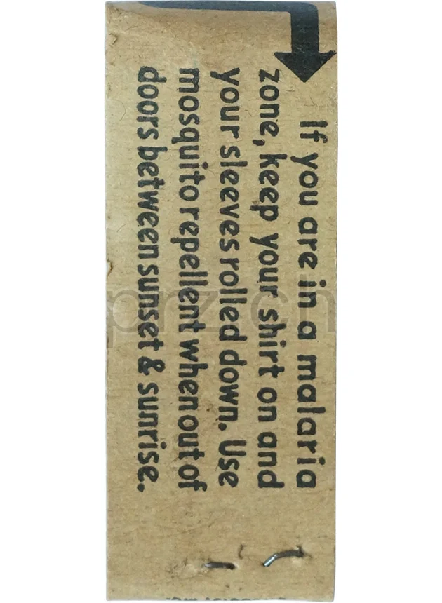 Matches – WWII C Ration Malaria , Modell Armed Forces, Jahr 1944 - 45, Ansicht 2