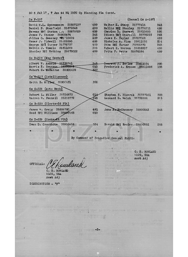 U.S. 83rd Infantry Division – «Thunderbolt», Ansicht 8 U.S. 83rd Infantry Division – «Thunderbolt», Modell three barrel hinge, flat bottom, Jahr 1943 - 45, Ansicht 8