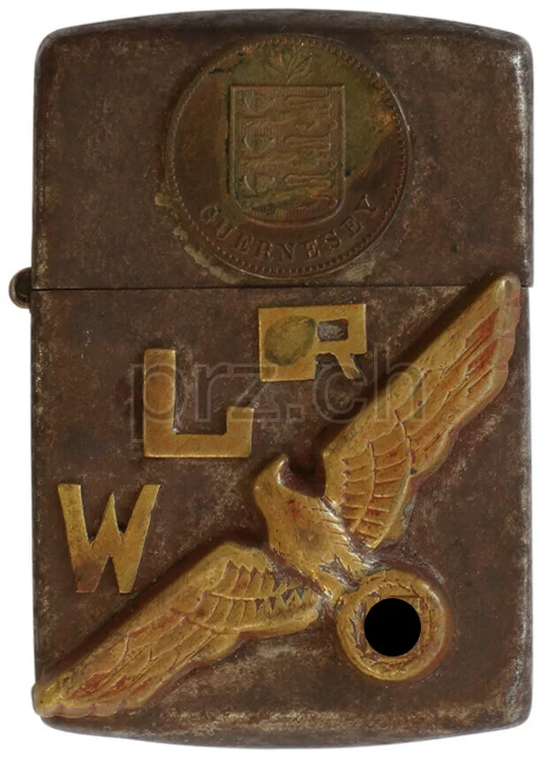 Guernesey – Liberation 1945, Modell three barrel hinge, round bottom, Jahr 1943 - 45, Ansicht 1