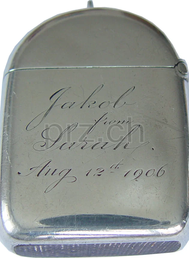 Matchsafe / Vesta – Germany, Modell Rounded top, sterling silver, Jahr 1906, Ansicht 3