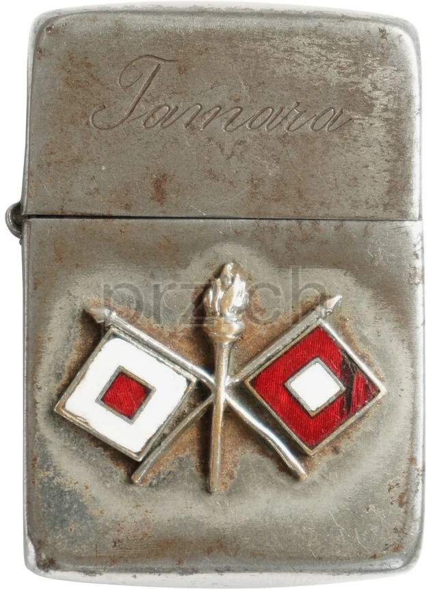 U.S. Army Signal Corps – Eddie M. Cain, Ansicht 1 U.S. Army Signal Corps – Eddie M. Cain, Modell three barrel hinge, round bottom, Jahr 1943 - 45, Ansicht 1