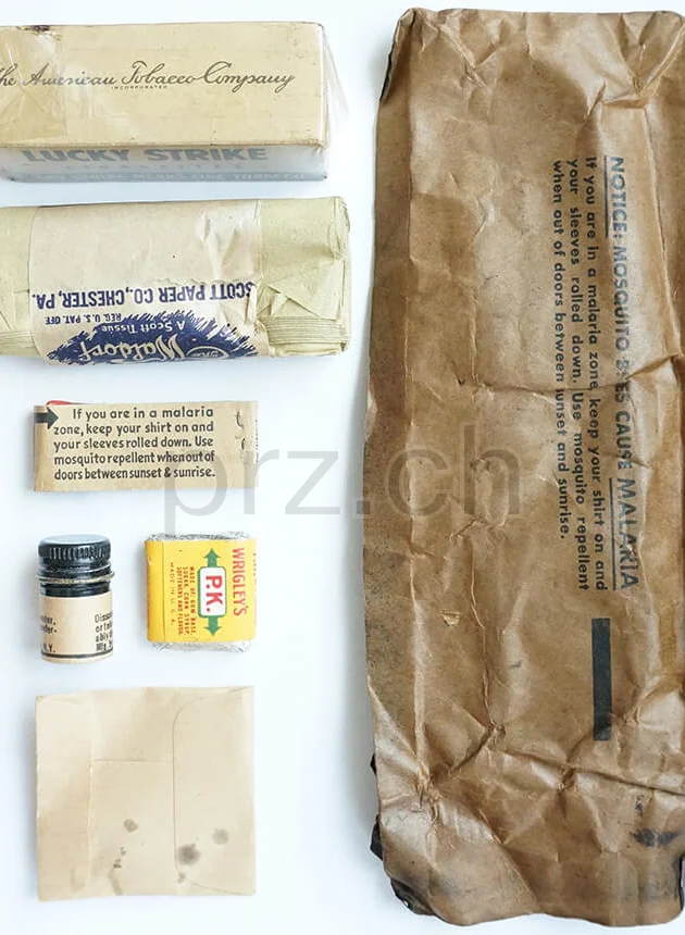 Army Cigarettes WWII – C Ration Accessory Pack, Modell Armed Forces, Jahr 1944 - 45, Ansicht 2