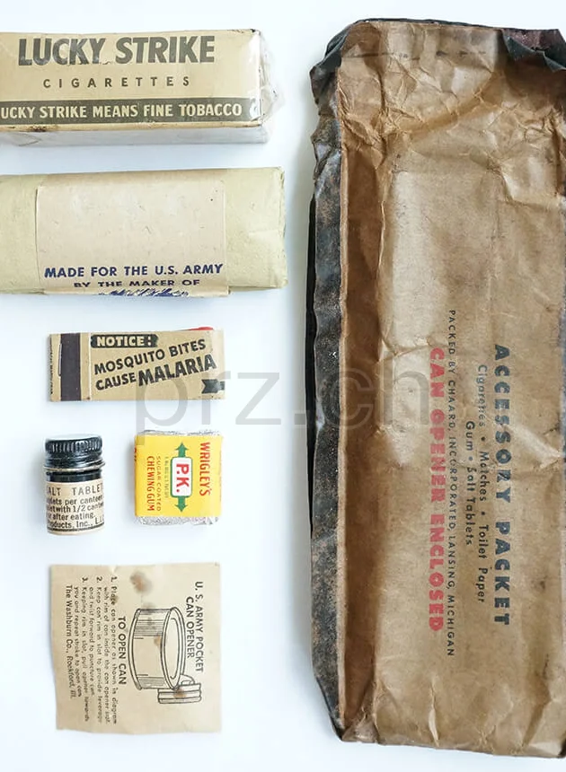 Army Cigarettes WWII – C Ration Accessory Pack, Modell Armed Forces, Jahr 1944 - 45, Vorderseite