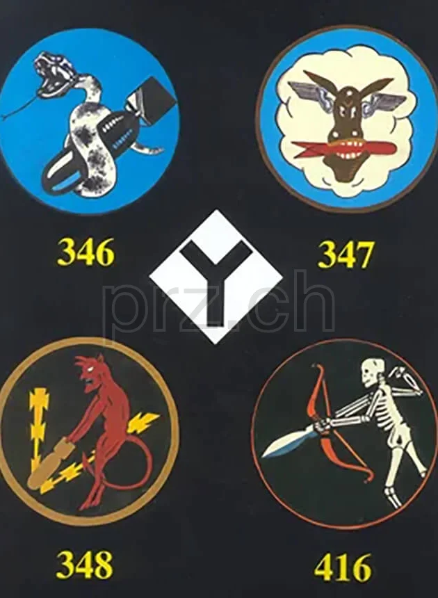U.S. Army Air Force – 416th Bomb Squadrons, Ansicht 4 U.S. Army Air Force – 416th Bomb Squadrons, Modell three barrel hinge (fixed during war), flat bottom, Jahr 1937, Ansicht 4