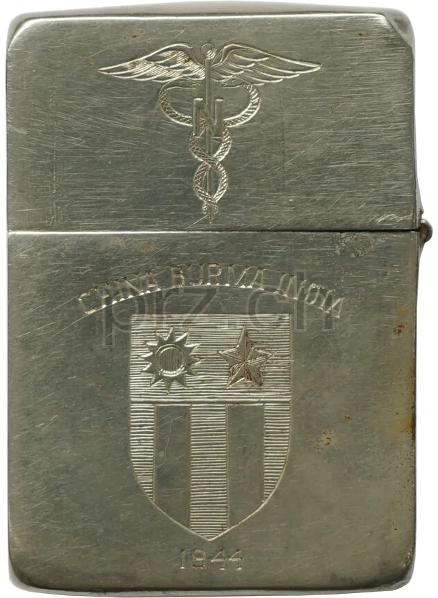 CBI – China Burma India, Modell four barrel hinge, round bottom, Jahr 1942 - 43, Vorderseite