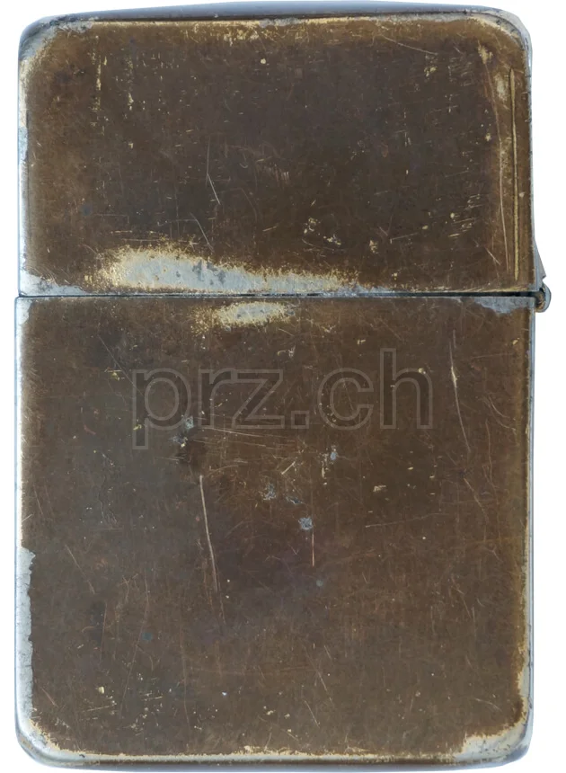 Gold Tone Finish, Rückseite Gold Tone Finish, Modell four barrel hinge, flat bottom, Jahr 1942 - 43, Rückseite