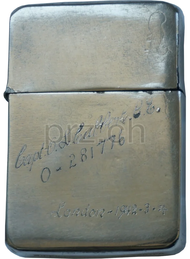 London – Captain O. L. Culbert, Modell four barrel hinge, flat bottom, Jahr 1942 - 43, Vorderseite