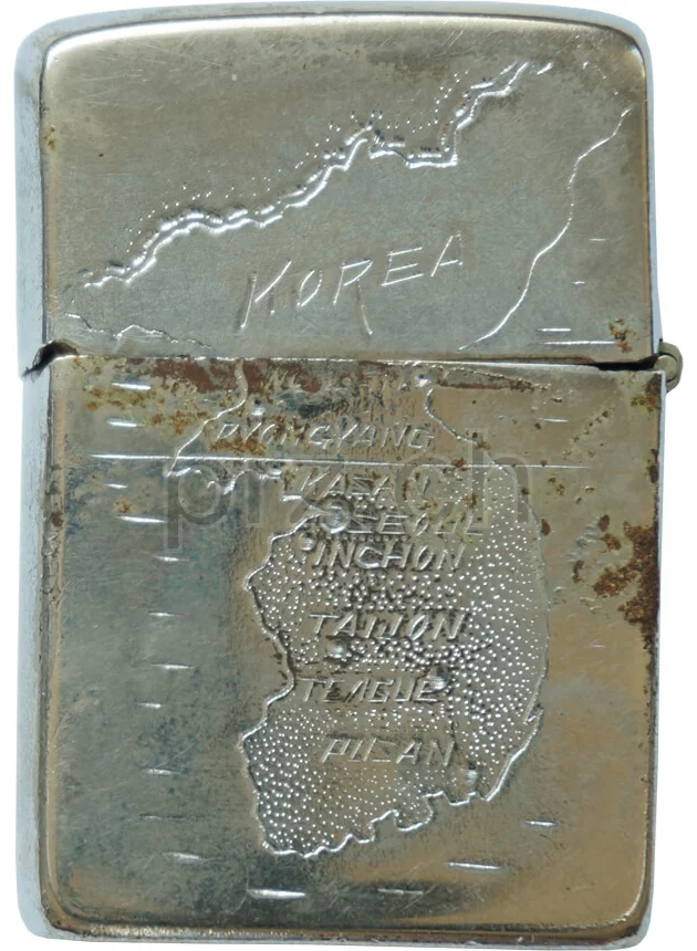 Zippo Korea, Modell five barrel hinge, canned bottom, Jahr 1951 - 53, Vorderseite
