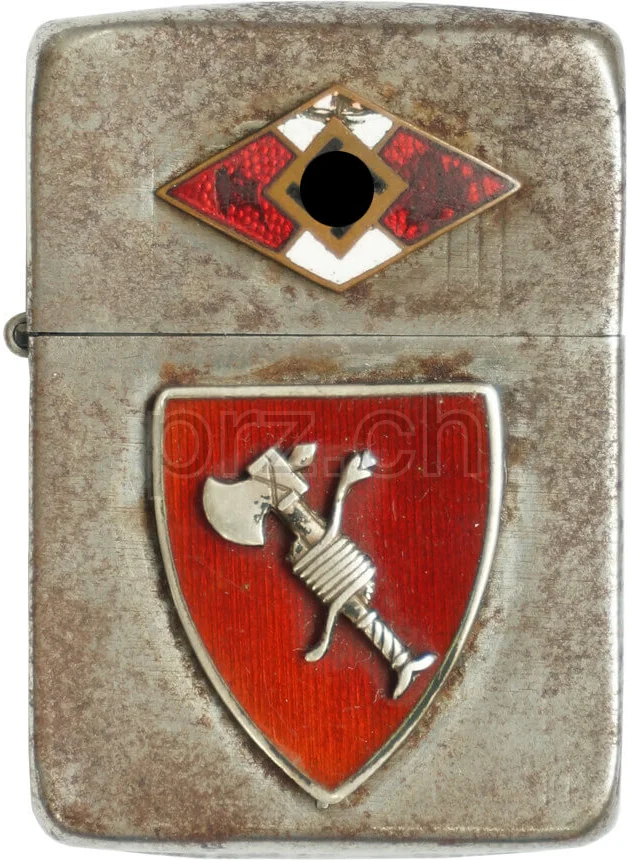 U.S. Army 52nd Medical Battalion, Modell three barrel hinge, round bottom, Jahr 1943 - 45, Vorderseite