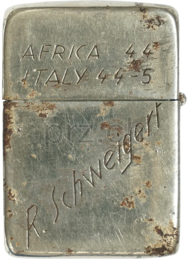 Italy – Africa – R. Schweigert, Modell three barrel hinge, round bottom, Jahr 1943 - 45, Vorderseite