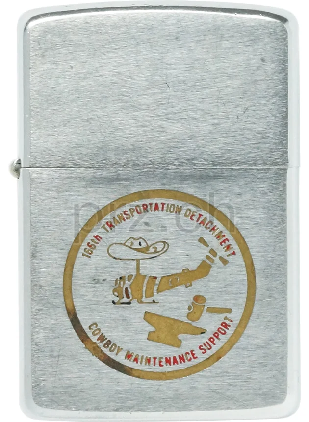 166th Transportation Detachment – Cowboy MS, Modell chrome plated brushed, five barrel hinge, Jahr 1967, Vorderseite