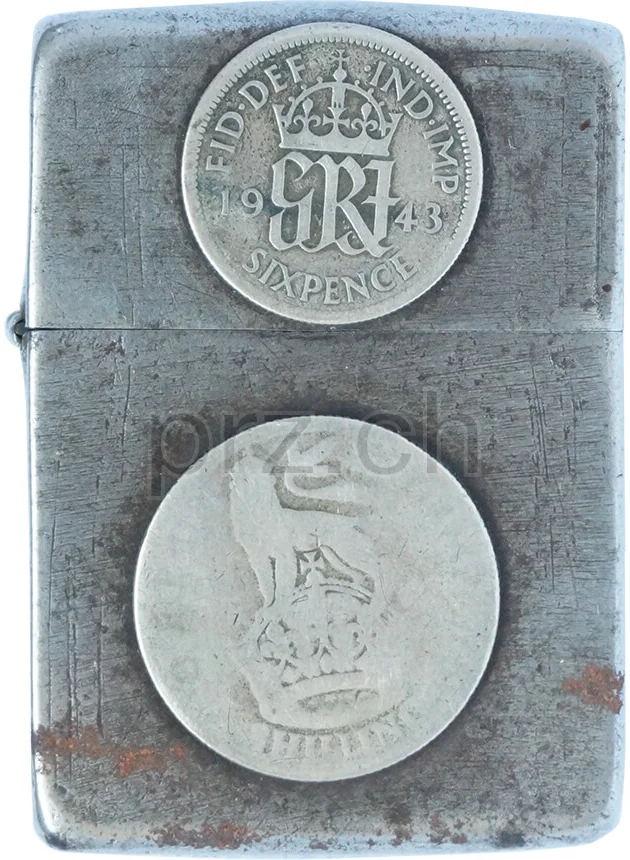 England – George VI Coins, Modell four barrel hinge, flat bottom, Jahr 1942 - 43, Vorderseite