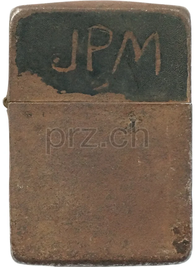R.C.A.F. 166 Squadron – Sgt John Paul Merton, Vorderseite R.C.A.F. 166 Squadron – Sgt John Paul Merton, Modell four barrel hinge, flat bottom, Jahr 1942 - 43, Vorderseite