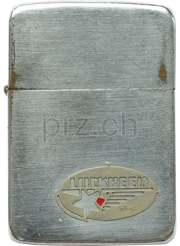Lockheed Aircraft – Metallique Logo, Modell four barrel hinge, flat bottom, Jahr 1937 - 41, Vorderseite