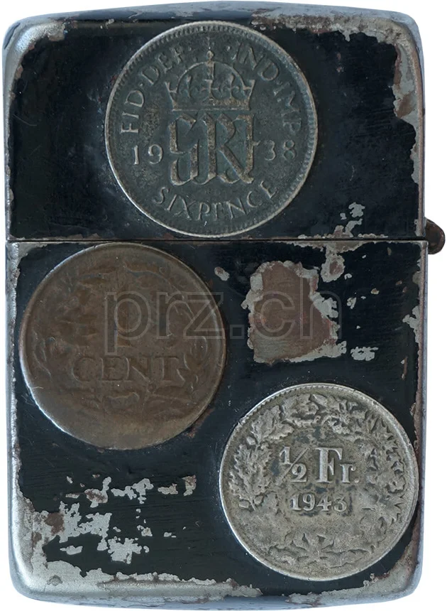 Six Coins – Six Countries, Modell three barrel hinge, round bottom, Jahr 1943 - 45, Ansicht 2