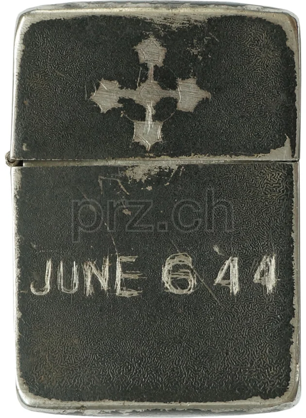 U.S. 4th Infantry Division – «Ivy», Vorderseite U.S. 4th Infantry Division – «Ivy», Modell four barrel hinge, flat bottom, Jahr 1942 - 43, Vorderseite