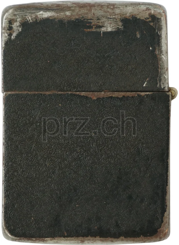 Black Crackle – U.S. Coast Guard Insignia, Rückseite Black Crackle – U.S. Coast Guard Insignia, Modell five barrel hinge (fixed after war), flat bottom, Jahr 1942 - 43, Rückseite