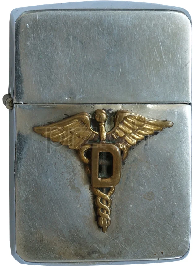 U.S. Army Dental Corps – Insignia, Modell five barrel hinge (fixed after war), round bottom, Jahr 1943 - 45, Vorderseite