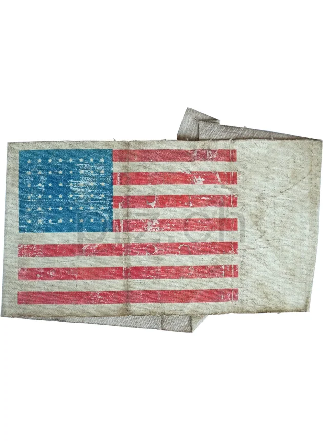D-Day Arm Flag – Invasion, Vorderseite D-Day Arm Flag – Invasion, Modell Airborne, Jahr 1943 - 44, Vorderseite