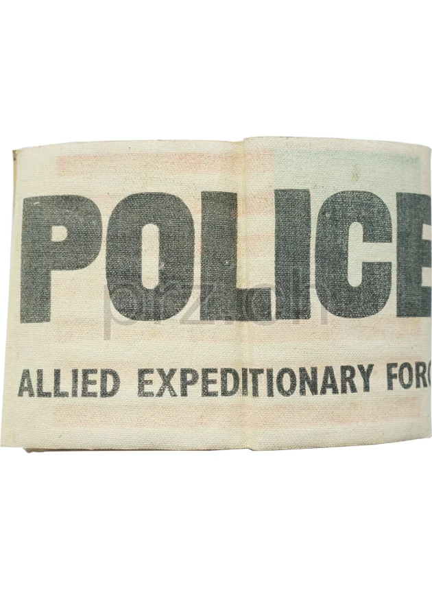 D-Day Arm Flag – Police Allied Expeditionary Force, Ansicht 1 D-Day Arm Flag – Police Allied Expeditionary Force, Modell Airborne «POLICE», Jahr 1944, Ansicht 1