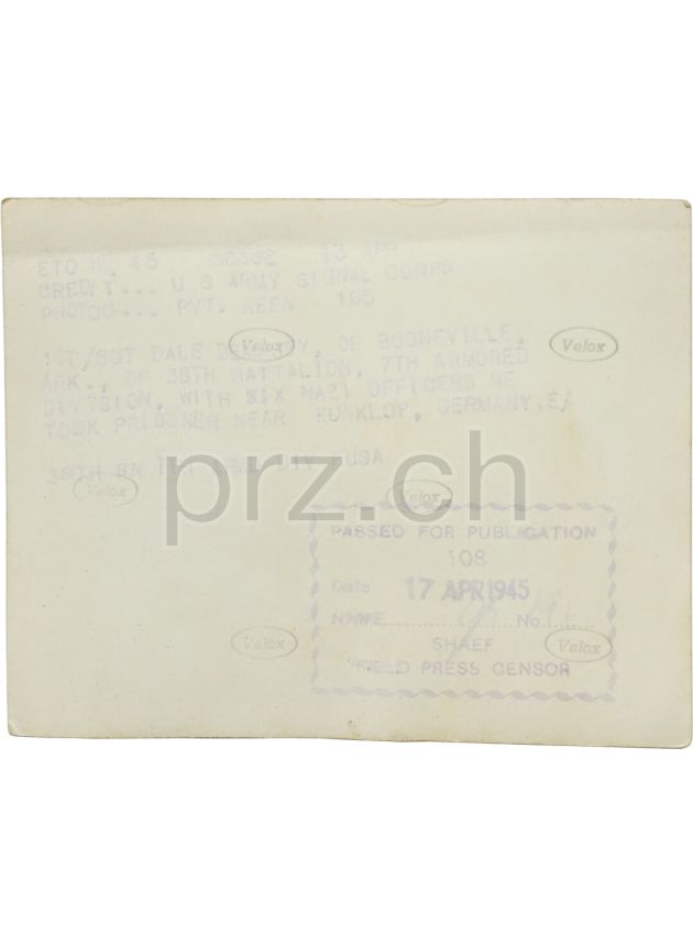 Vorderseite von U.S. 7th Armored Division – Herbert A. Wisbey, Jr., Modell three barrel hinge, round bottom, Jahr 1943 - 45, Bild 10